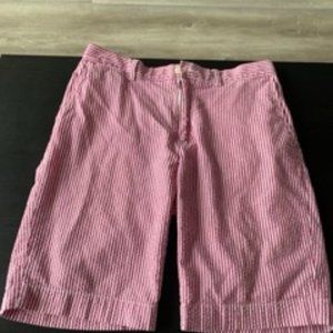 Polo by Ralph Lauren - Red Seersucker Chino Shorts, 32, 9 inch